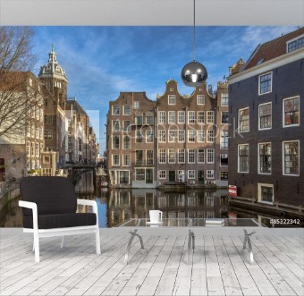 Bild på Canal houses from Armbrug Amsterdam
